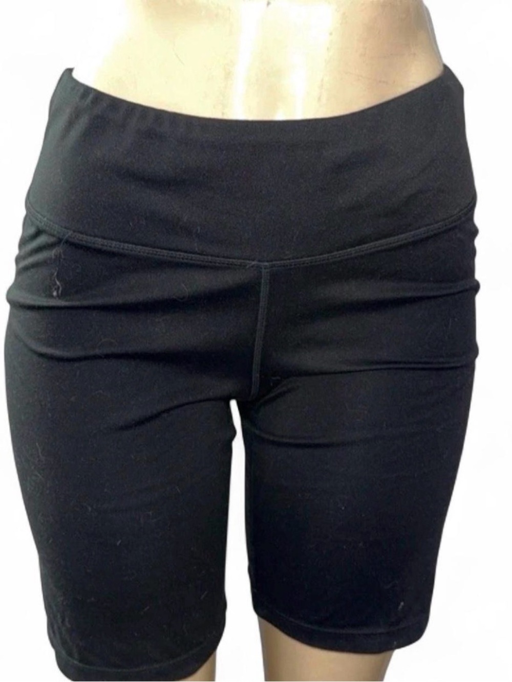 bebe Black High-Waist Bike Shorts